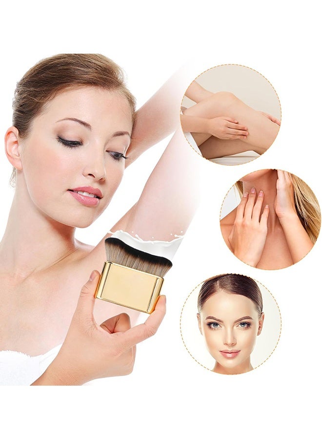 2Pcs Professional Body Makeup Brush for Blending Liquid Foundation,Shimmer Glow,Concealers Cream,Powder (Gold and Rose Gold) - Image 3