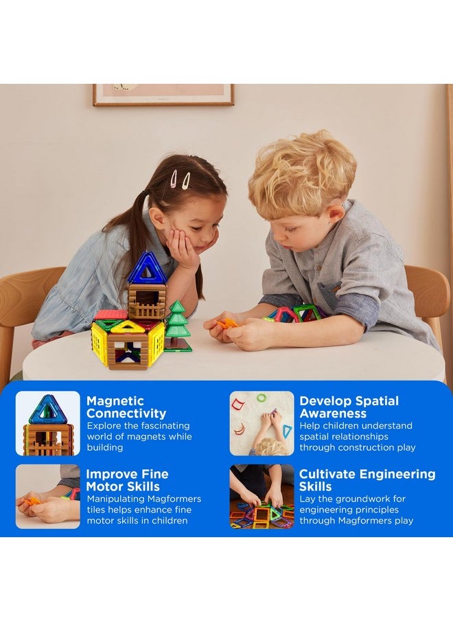 Magformers MAGFORMERS Log Cabin 48 Pieces Rainbow Colors, Educational Magnetic Geometric Shapes Tiles Building STEM Toy Set Ages 3+  - Image 3