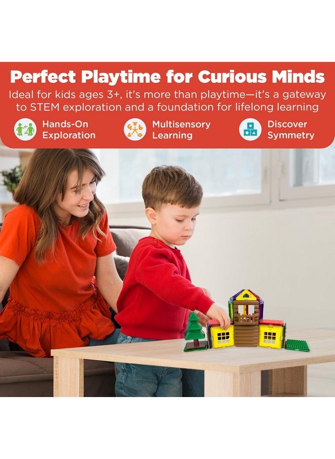 Magformers MAGFORMERS Log Cabin 48 Pieces Rainbow Colors, Educational Magnetic Geometric Shapes Tiles Building STEM Toy Set Ages 3+  - Image 4