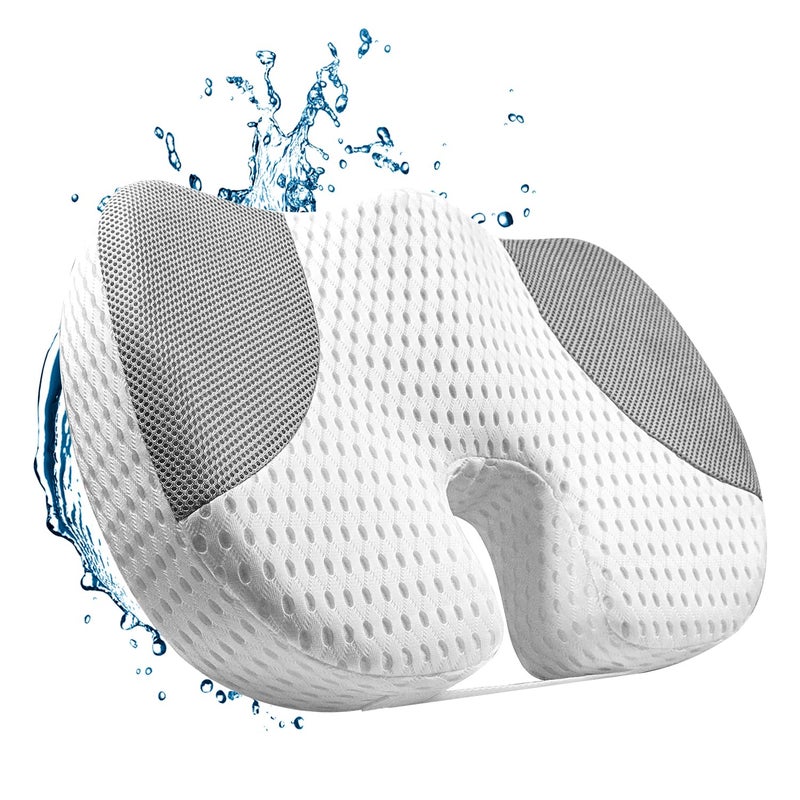 Idle Hippo Hot Tub Booster Seat 4D Air Mesh Weighted Hot Tub Pillow with Powerful NonSlip Suction Cups Ergonomic Booster Cushion Quick Dry Spa Pillow Hot Tub Accessories for Adults Indoor Outdoor
