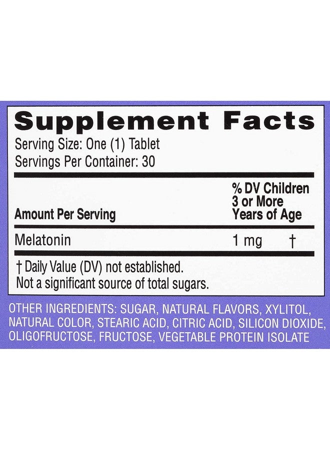 Zarbee's Kids 1mg Melatonin Chewable Tablet, Drug-Free & Effective Sleep Supplement, Easy to Take Natural Grape Flavor Tablets for Children Ages 3 and Up, 30 Count - Image 2