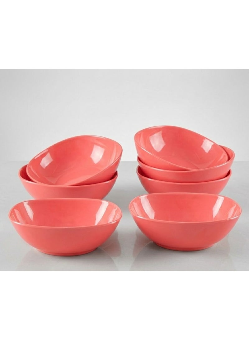 Multi-purpose deep serving bowl set, code 1051 – 6pieces – 18.5 x 18.5 x 5.5 cm – Microwave and freezer safe – Ideal for salads, pasta, and soup