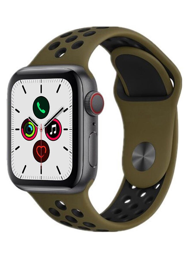 Perfii Dot Replacement Band For Apple Watch Series 5/4/3/2/1 Army Green/Black - Image 2