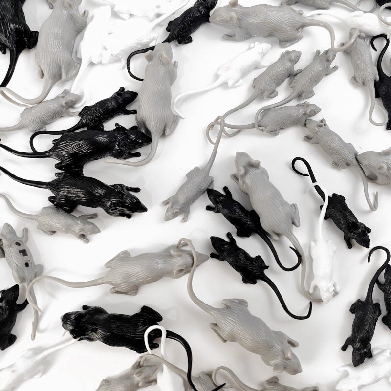 ROYHOO 36PCS Plastic Mini Fake Rat Plastic Mouse Toys Decorations Realistic Pranks Rats Simulated Big Small Mouse Mice Toys for April Fools Day Halloween Prank Party Supplies - Image 4
