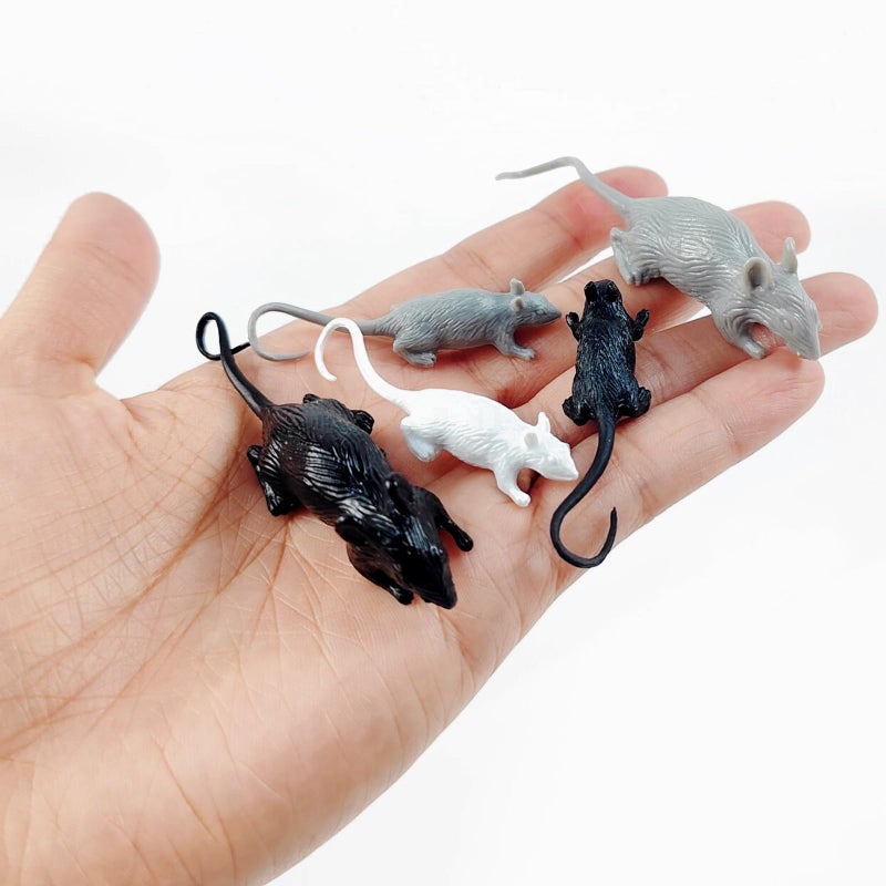 ROYHOO 36PCS Plastic Mini Fake Rat Plastic Mouse Toys Decorations Realistic Pranks Rats Simulated Big Small Mouse Mice Toys for April Fools Day Halloween Prank Party Supplies - Image 3