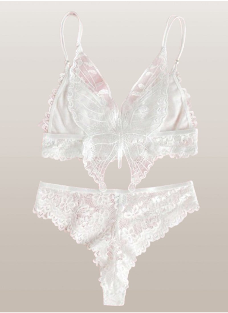 Ward Women's Lingerie Set Two-Piece lace with Butterfly Back Design  - Image 2