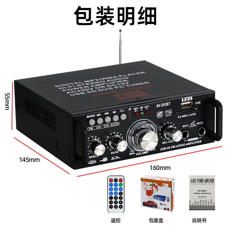 مضخم صوت بلوتوث لاسلكي AV-263Bt لمكبر الصوت المنزلي والسيارة عالي القدرة - Image 4