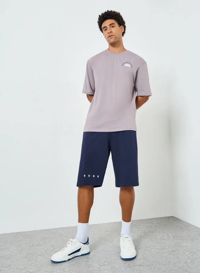 ستايلي شورت تيري رجالي فضفاض بطبعة عالية الدقة