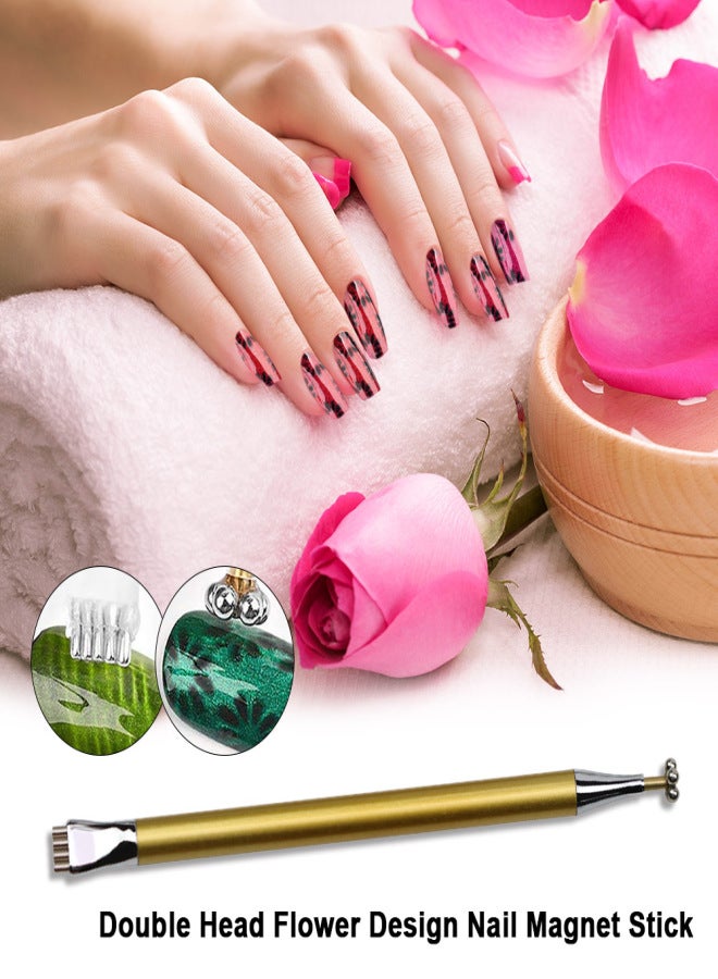 Nail Art Flower Magnet Pen Double Head Flower Design Nail Magnet Stick Nail Art Design for Cat Eye Gel Polish - Image 5