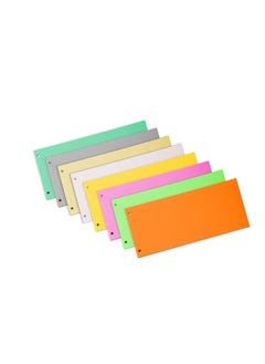 Terabyte Bristol Card Punched Dividers (Pack of 100) - 23X12.5X6.5 Cm, 240gsm Paper, 2-Hole Punched, Horizontal, Organise A4 Documents - BLUE  Colour  - Image 2