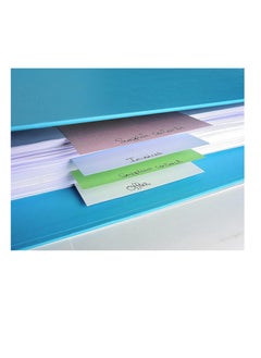 Terabyte Bristol Card Punched Dividers (Pack of 100) - 23X12.5X6.5 Cm, 240gsm Paper, 2-Hole Punched, Horizontal, Organise A4 Documents - BLUE  Colour  - Image 3