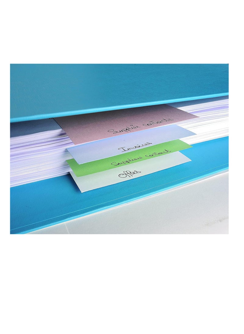 Terabyte Bristol Card Punched Dividers (Pack of 100) - 23X12.5X6.5 Cm, 240gsm Paper, 2-Hole Punched, Horizontal, Organise A4 Documents - BLUE  Colour  - Image 3