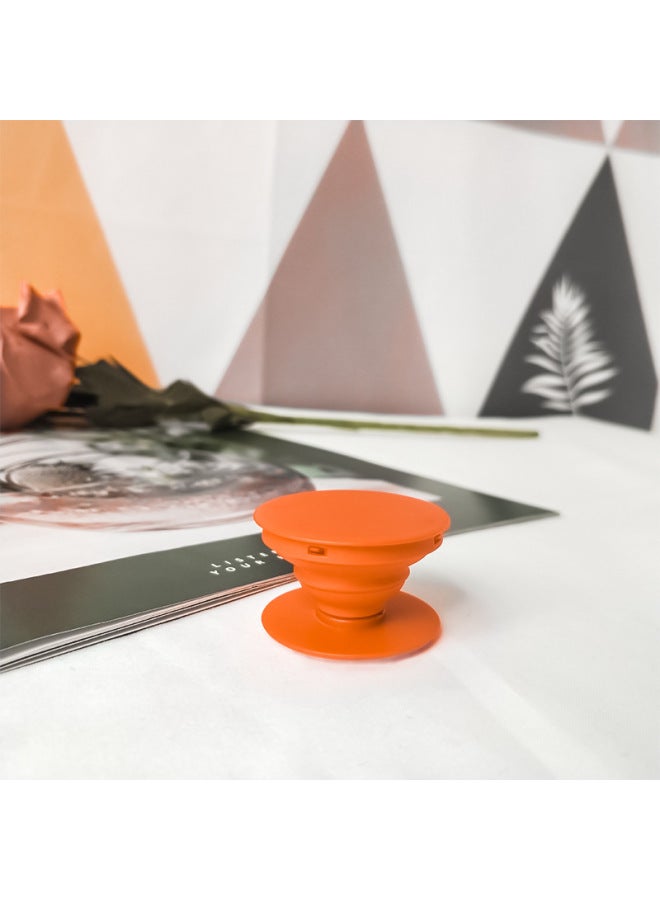 Cartoon Airbag Bracket Special-shaped Acrylic Printing Custom Desktop Lazy Telescopic Painted Epoxy Airbag Bracket-Color:Round Plane-Orange (Environmentally Friendly Material)-Style:White Card Blister Packaging - Image 1