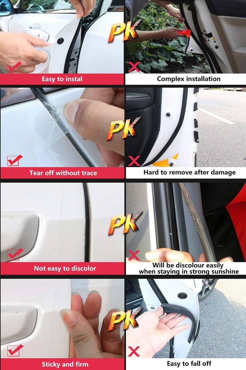 Car Door Edge Protection Strips, Invisible Anti-Collision Self Adhesive Seal Strip, Transparent Anti-Scratch Universal Door Edge Guard Protector, Protect the Car Body and Door (33Ft x 3.94” x 1/50”) - Image 4