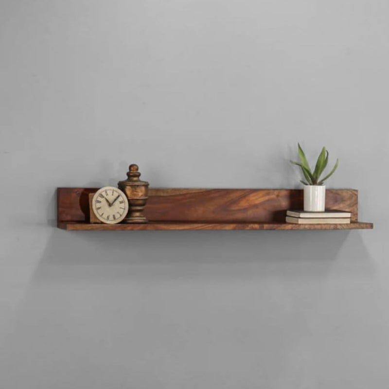 carpentray -1 Set 35 Inch Long Floating Shelf for Wall Natural Walnut Wood Wall Shelves Picture Ledge Wall Bookshelf for Living Room Bedroom Kitchen Office Home D?cor (35 Inch Long) - Image 5