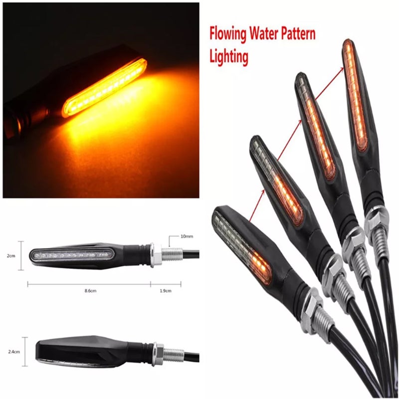 8 Pcs Motorcycle Bike Turn Signal Light Indicator for SUVs Grand Yellow Light - Image 3