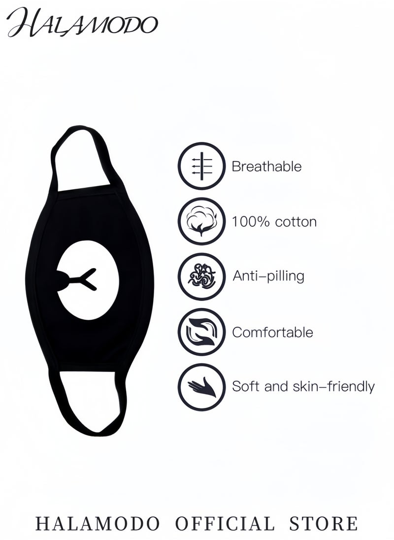HALAMODO Lovely Bear Cotton Face Mask Unisex Mouth Cover Reusable and Washable Cartoon Dust Protection Mask for Adults  - Image 2