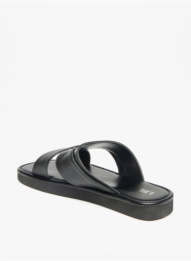 LBL by Shoexpress Men Textured Slip-On Criss Cross Arabic Sandals  - Image 3