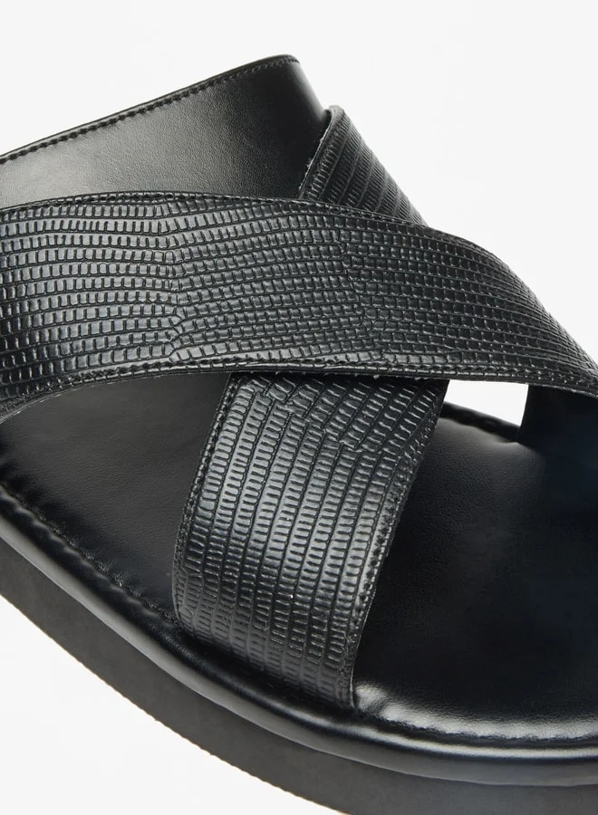 LBL by Shoexpress Men Textured Slip-On Criss Cross Arabic Sandals