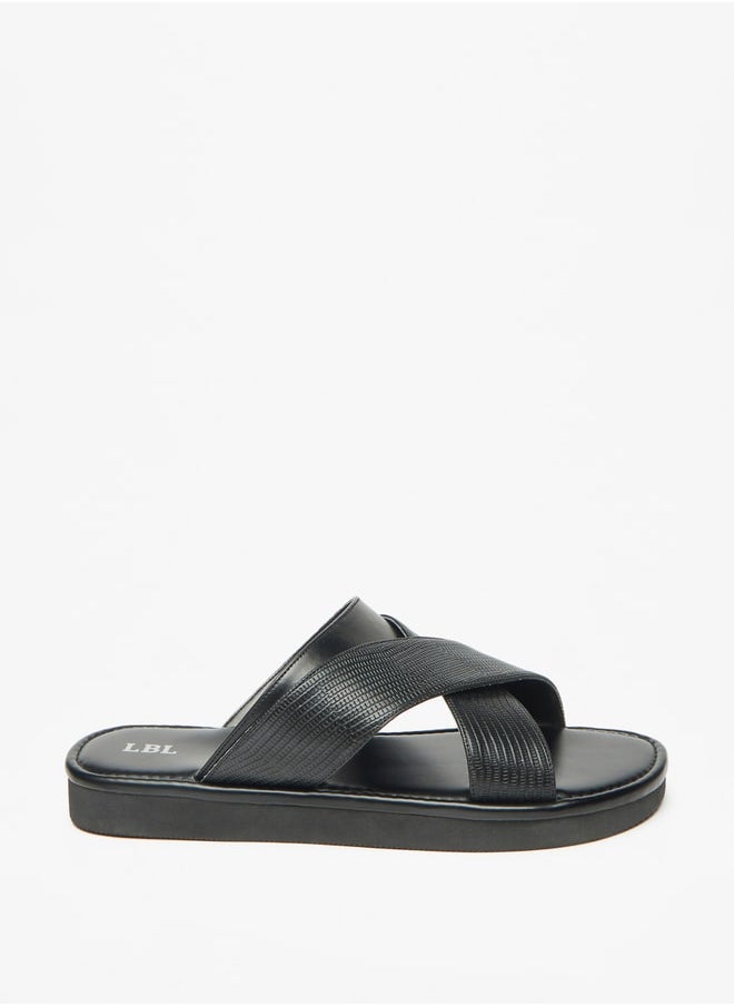 LBL by Shoexpress Men Textured Slip-On Criss Cross Arabic Sandals  - Image 1