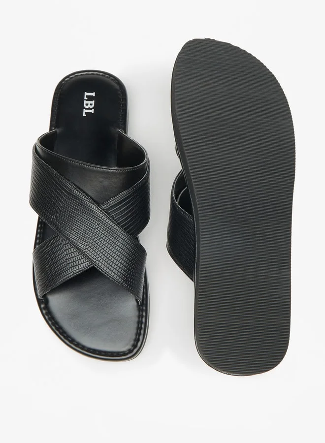 LBL by Shoexpress Men Textured Slip-On Criss Cross Arabic Sandals