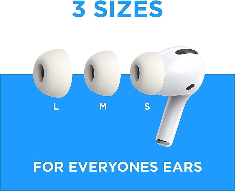 AutoLine Pro Foam Masters Memory Foam Ear Tips for AirPods Pro 3rd Gen Only | Comfortable | Secure | Better Noise Cancellation | Version 3.0 Replacement Buds, White - Assorted S/M/L - Image 5