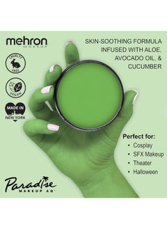 mehron Mehron Makeup Paradise Makeup AQ Pro Size | Stage & Screen, Face & Body Painting, Special FX, Beauty, Cosplay, and Halloween | Water Activated Face Paint & Body Paint 1.4 oz (40 g) (Light Green)  - Image 2