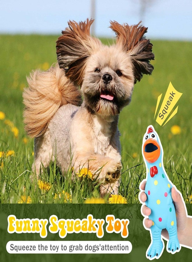 Suilung 4 Pcs Rubber Squeaky Chicken Dog Toys Latex Screaming Chicken Dog Toy Bulk for Aggressive Chewers Charming Durable Chicken Dog Toy Molar Dog Toys for Small Medium Large Dogs - Image 4