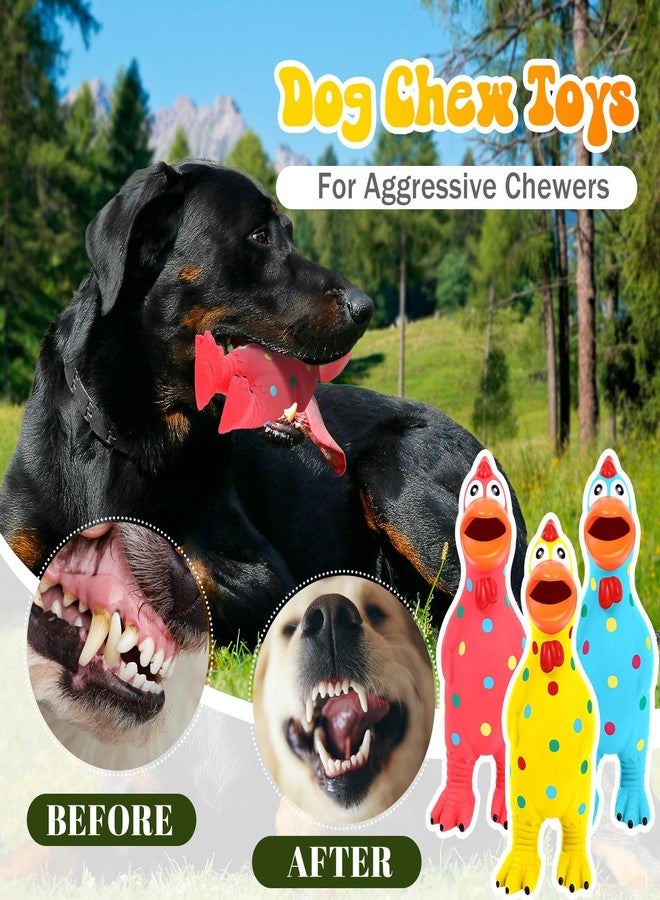 Suilung 4 Pcs Rubber Squeaky Chicken Dog Toys Latex Screaming Chicken Dog Toy Bulk for Aggressive Chewers Charming Durable Chicken Dog Toy Molar Dog Toys for Small Medium Large Dogs - Image 5