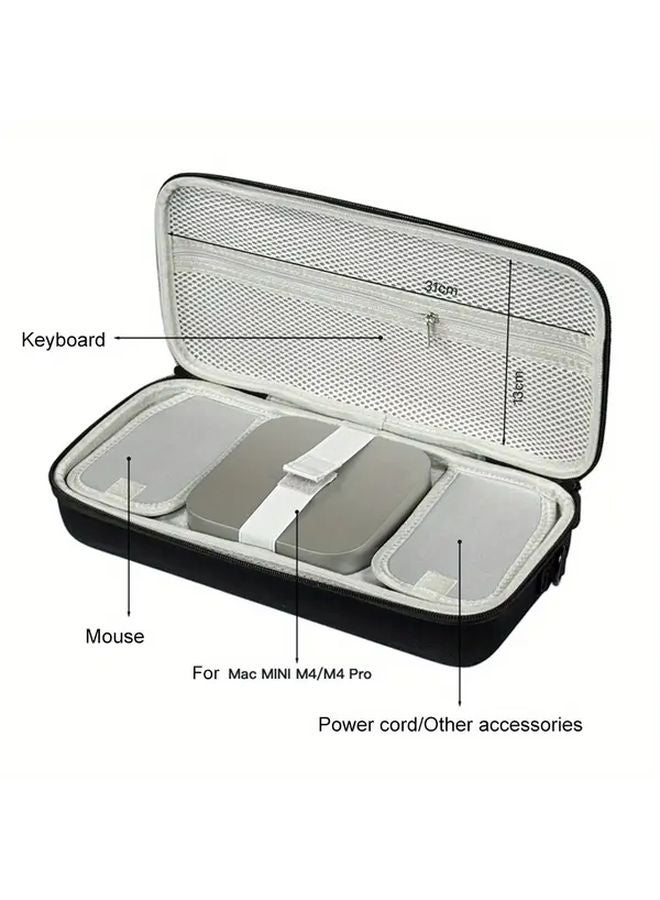 Black Durable Travel Case for Apple Mac Mini M4 M4 Pro Computer Unit Storage - Image 3