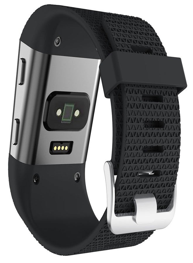 QGHXO سوار بديل قابل للتعديل من السيليكون الناعم لساعة Fitbit Surge، مزود بمشبك معدني (بدون جهاز تتبع). - Image 4