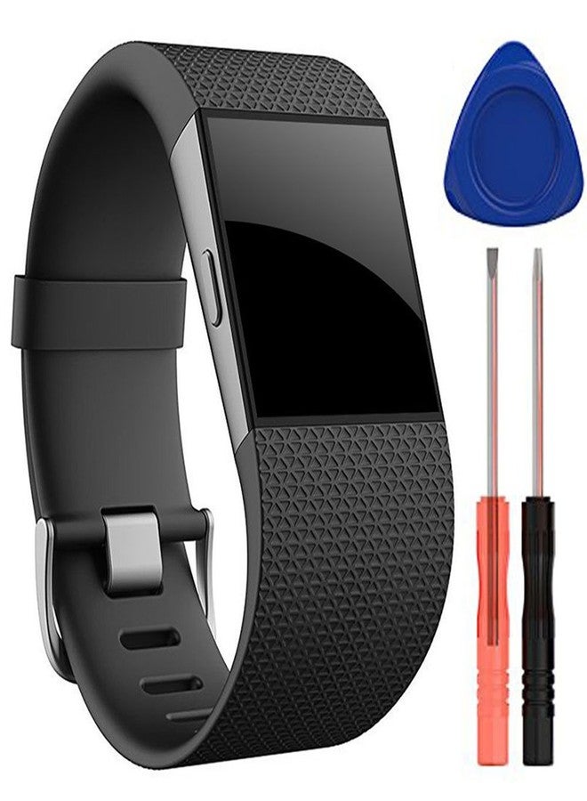 QGHXO سوار بديل قابل للتعديل من السيليكون الناعم لساعة Fitbit Surge، مزود بمشبك معدني (بدون جهاز تتبع). - Image 1
