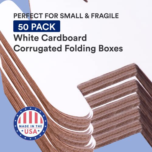 BOX USA Small Shipping Boxes 6"L x 5"W x 2"H, 50-Pack - White Box Crush-Proof Mailers for Packaging, Storage, Gifts or Bulk Business Orders - Image 3