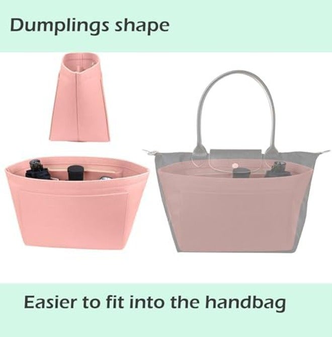 Lckaey Purse Organizer Insert for Longchamp Le Pliage Large Tote, Felt Handbag Organizer, Black, 1028black-L (AG) - Image 5