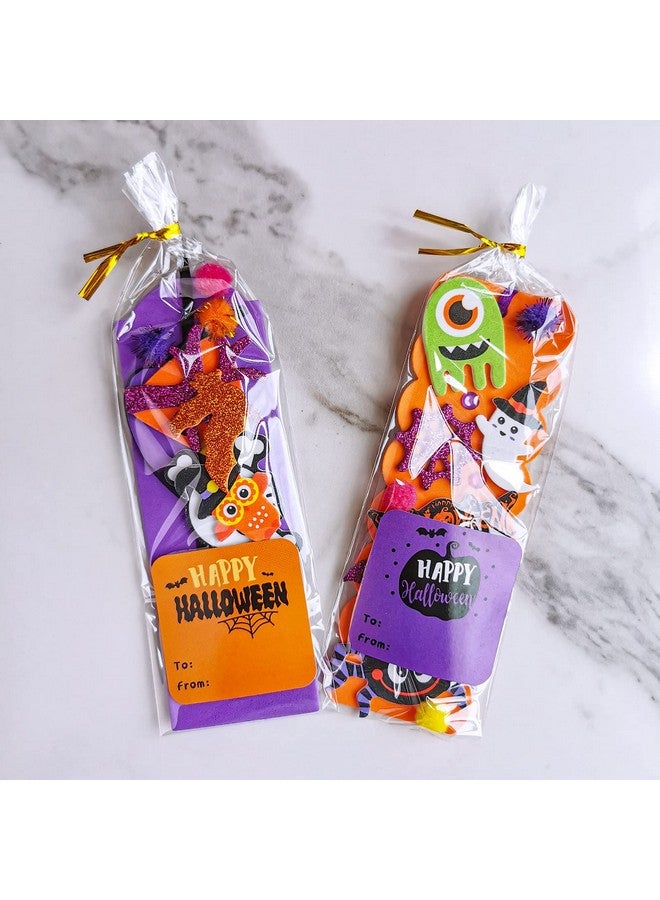 Winlyn 36 Sets Halloween Craft Kits for Kids - Fall DIY Bookmarks Art Sets with Pumpkin, Jack-O'-Lantern, Bats, Monster Foam Stickers - Arts and Crafts for Classroom Activities - Image 5