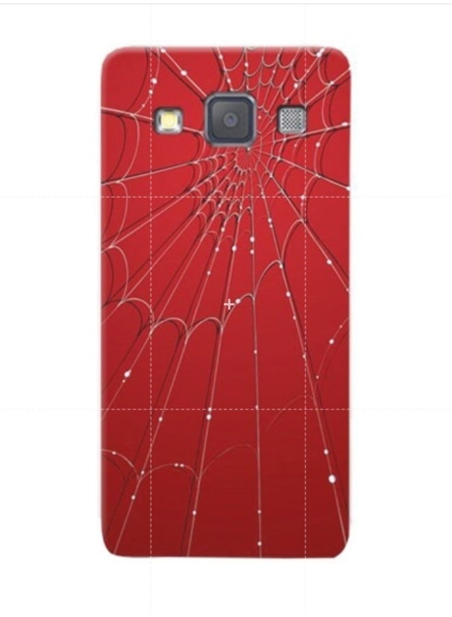 غطاء حماية واقٍ بنقش شبكة العنكبوت لهاتف سامسونج جالاكسي (A3 (2015 أحمر