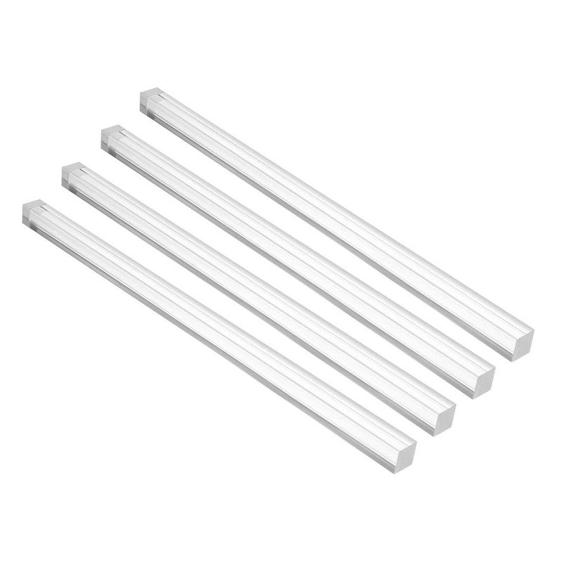 uxcell Acrylic Square Rod,10mmx10mmx250mm Clear,Solid Plastic PMMA Bar Stick 4pcs - Image 1