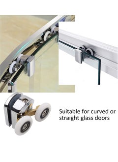 Excefore Shower Door Rollers, 4pcs Sliding Shower Doors Wheels Replacement Roller Runner Wheel 2 Top & 2 Bottom Chrome Plated Door Roller fit Glass Holes 14mm  - Image 5