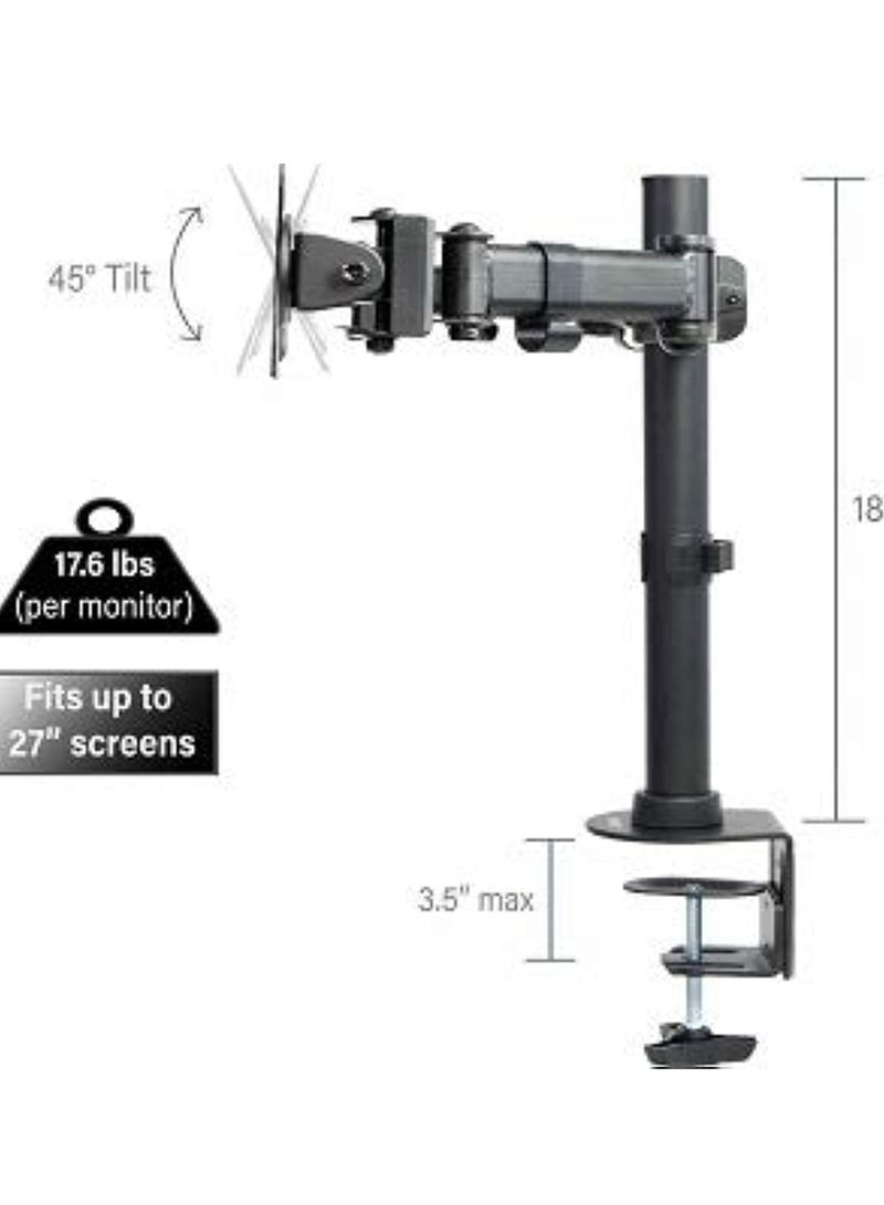 ELTRAZONE Fully Adjustable Dual Monitor Desk Mount Stand for 2 LCD Screens – Height Adjustable, Swivel, Tilt, Cable Management, Heavy-Duty Base for Home & Office – Ergonomic Monitor Mount for Optimal Viewing & Workspace Organization - Image 4