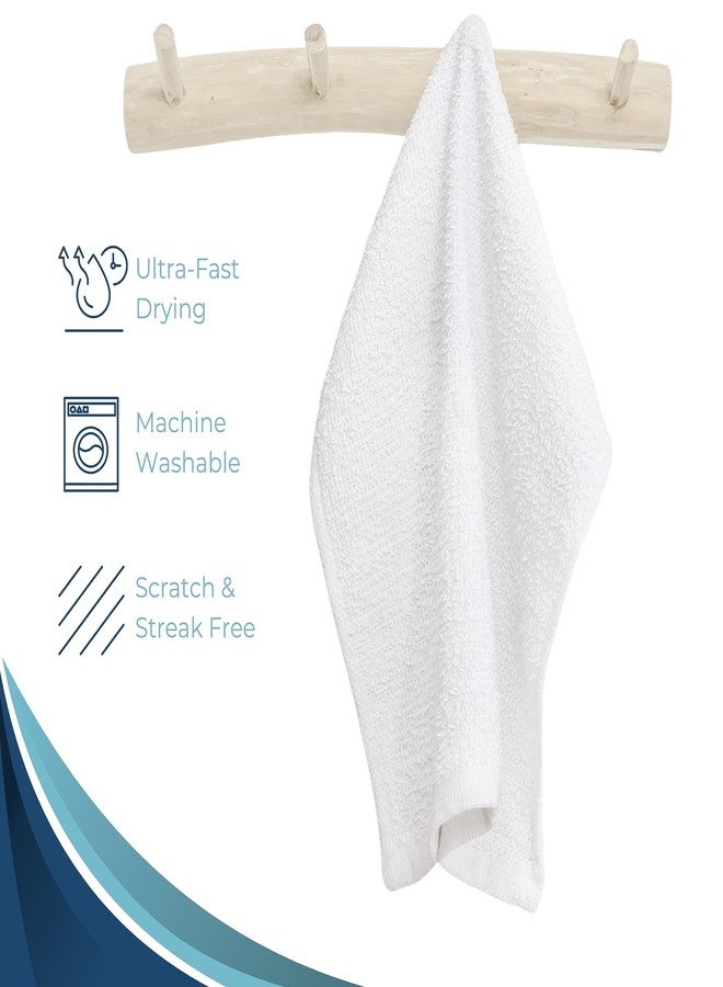 Looperry White Terry Cloth Rags Lint Free Dish Cloth Multipurpose Cleaning Rags for Housekeeping, Car Wash. Absorbent & Reusable Bar Mop Towels for Kitchen Cotton (24, 13 x 13 Inches) - Image 4
