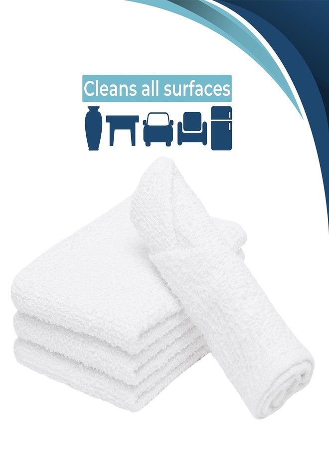 Looperry White Terry Cloth Rags Lint Free Dish Cloth Multipurpose Cleaning Rags for Housekeeping, Car Wash. Absorbent & Reusable Bar Mop Towels for Kitchen Cotton (24, 13 x 13 Inches) - Image 3