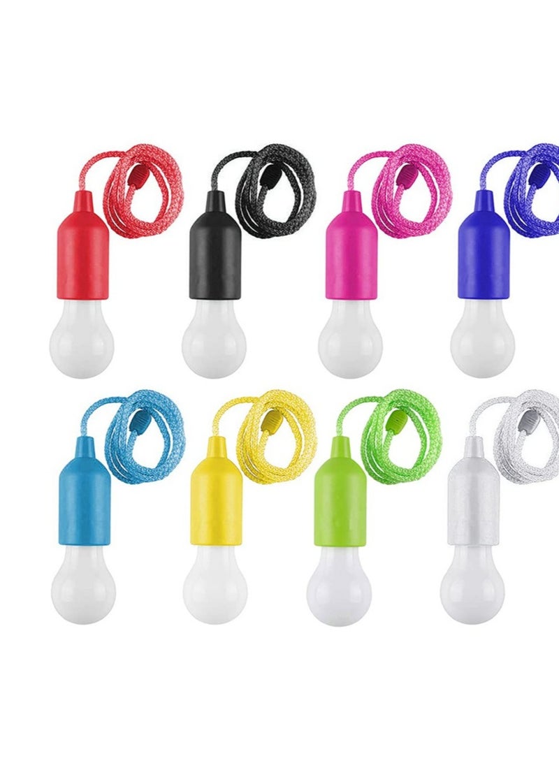 Excefore 8 Pack LED Pull Cord Light Bulb, Portable Hanging Bright Light Bulbs, Suitable for Festival, Wedding, Camping, BBQ, Garden Parties - Image 1