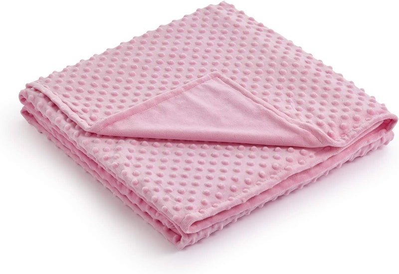 RelaxBlanket 48''x72'' Duvet Cover for Weighted Blanket | Premium Super Soft Minky Dot | Pink - Image 1