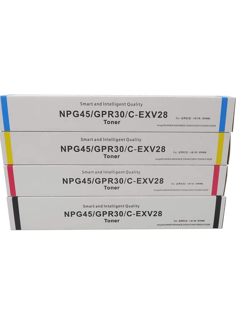 Office maker CEXV28 4- Color Toner Cartridge for Use in Image Runner - IR Adv C5250/C5255/C5045/C5051I - Image 1