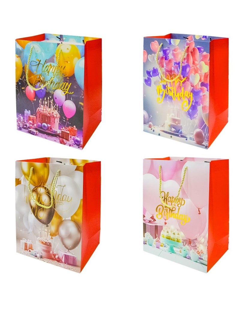 UKR 12-Pack Medium 32x12 cm Happy Birthday Gift Bags with Handles – Colorful Party Favor Bags for Boys & Girls, Kids Birthday Goodie Bags - Image 1