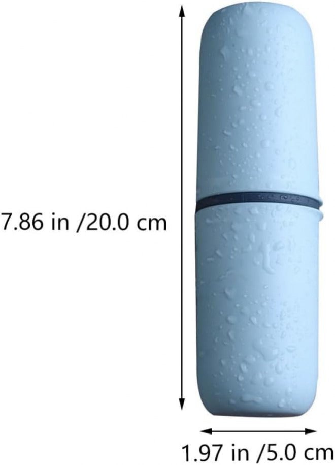 Travel Toothbrush Holder and Toothpaste Case, Portable Toothbrush Storage Container with Wash Cup, Lightweight Travel Oral Care Set for Outdoor and Home Use, Sky Blue - Image 1