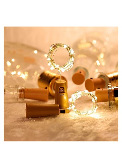 20 Pack Wine Bottle Cork Copper Wire String Light Shaped LED White/Brown