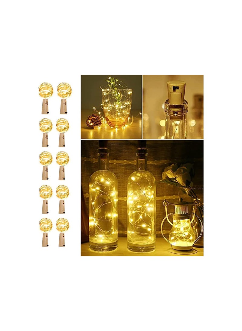 Dubkart - 20 Pack Wine Bottle Cork Copper Wire String Light Shaped LED White/Brown - Image 1
