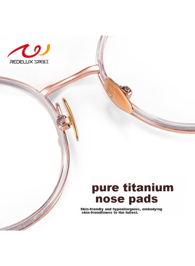 Sunset Red Women's Reading Gl Pure Titanium Ultra-light Blue Light Blocking Hd Eyewear Youthful Appearance Gift For Mom E309m 250° - Image 4