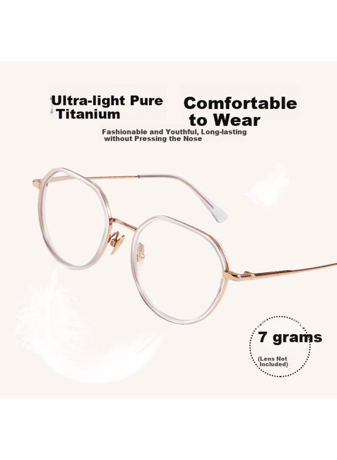 Sunset Red Women's Reading Gl Pure Titanium Ultra-light Blue Light Blocking Hd Eyewear Youthful Appearance Gift For Mom E309m 250° - Image 2